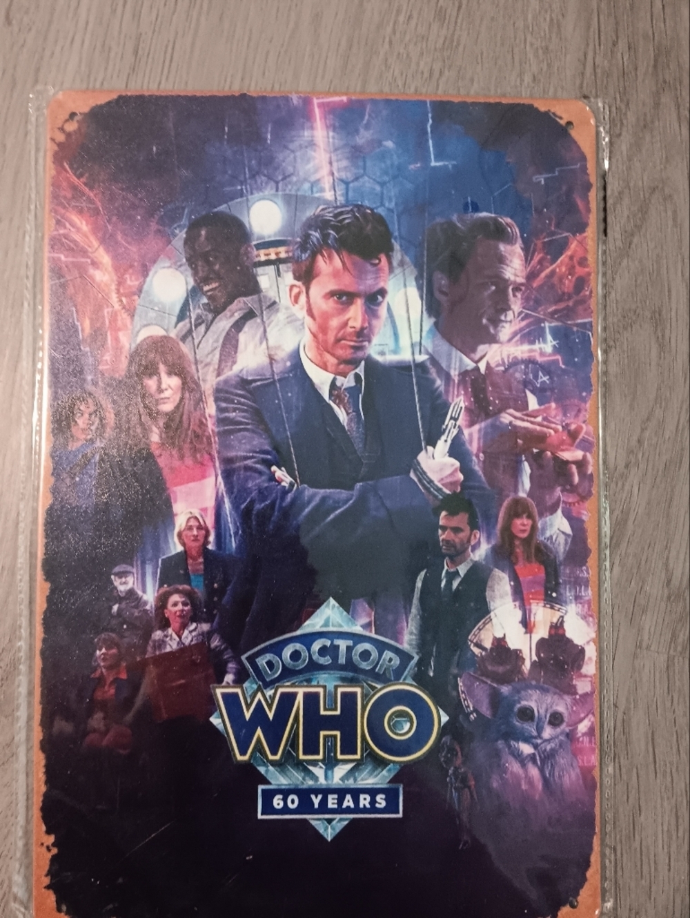 Dr Who 60 Years Metal Poster David Tennent